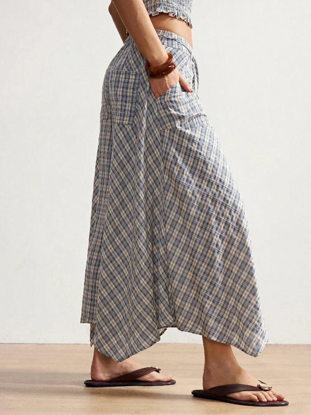 Casual Women's Boho Plaid Long Pants